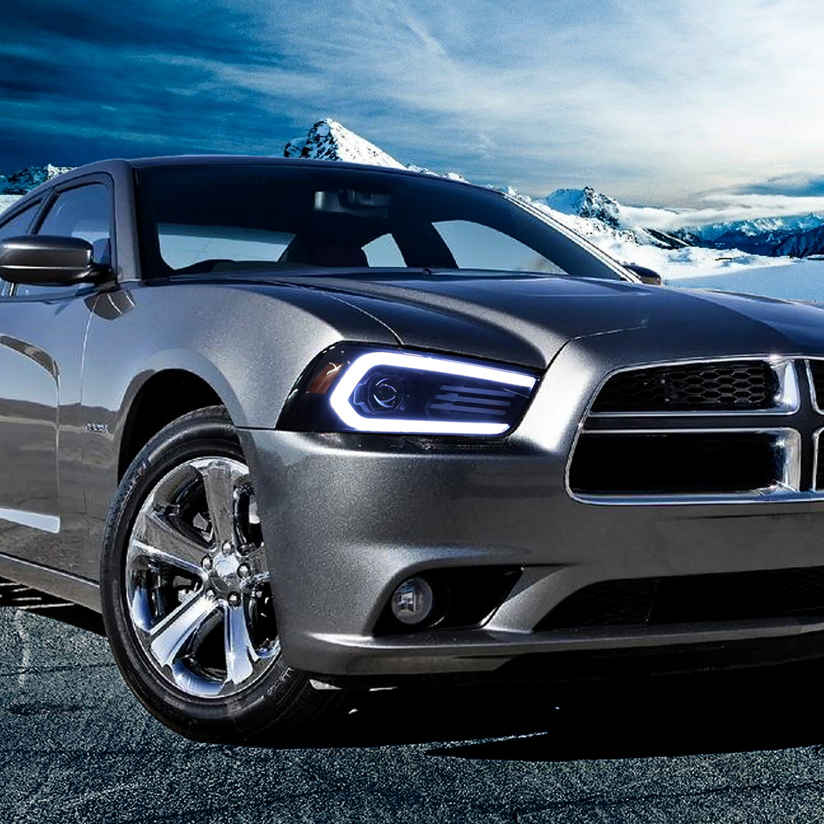 Spec-D 11-14 Dodge Charger Projector HID Headlight Black