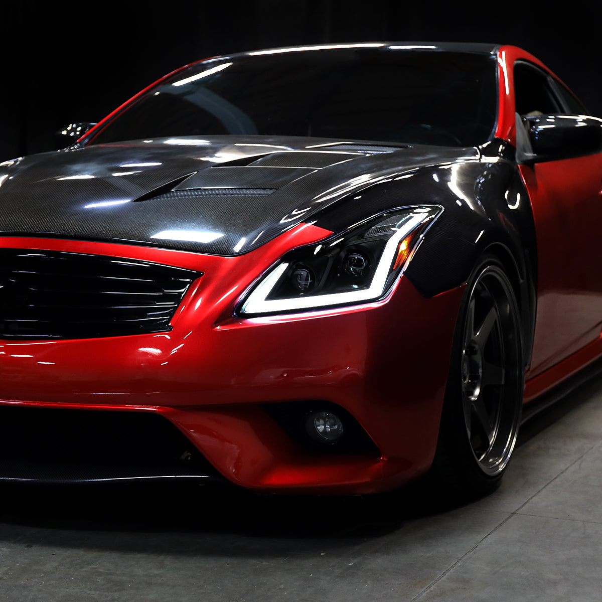 Spec-D 08-13 G37/14-15 Q60 2DR Sequential Headlights Black/Smoked