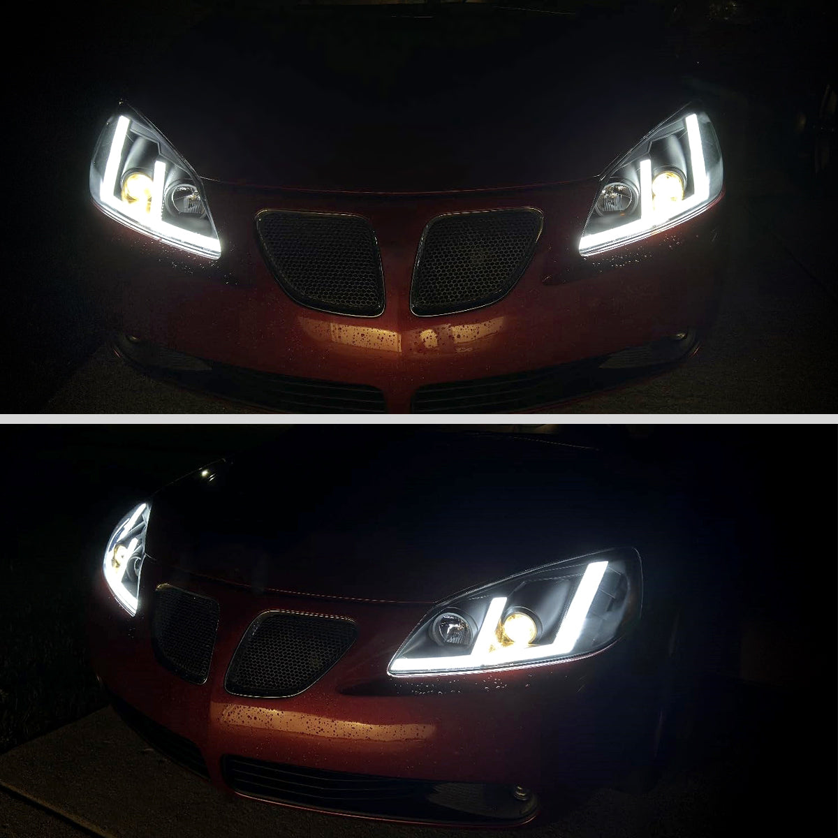 Spec-D 05-10 Pontiac G6 Headlights Sequential LED Bar Projector Black