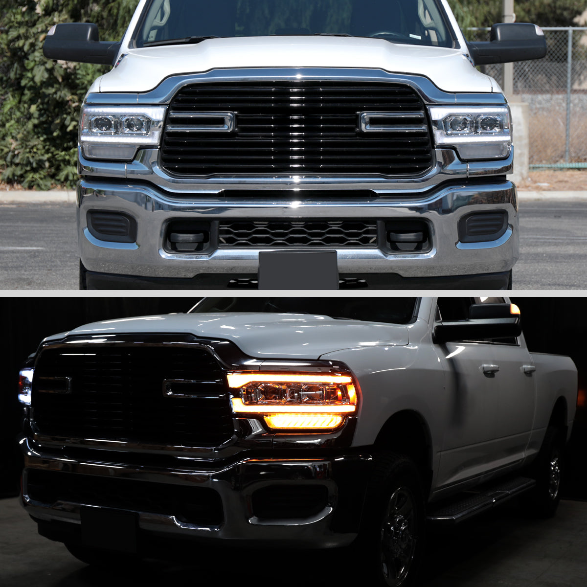 Spec-D 19-24 Ram 2500 3500 4500 5500 SEQ Projector Headlights Chrome