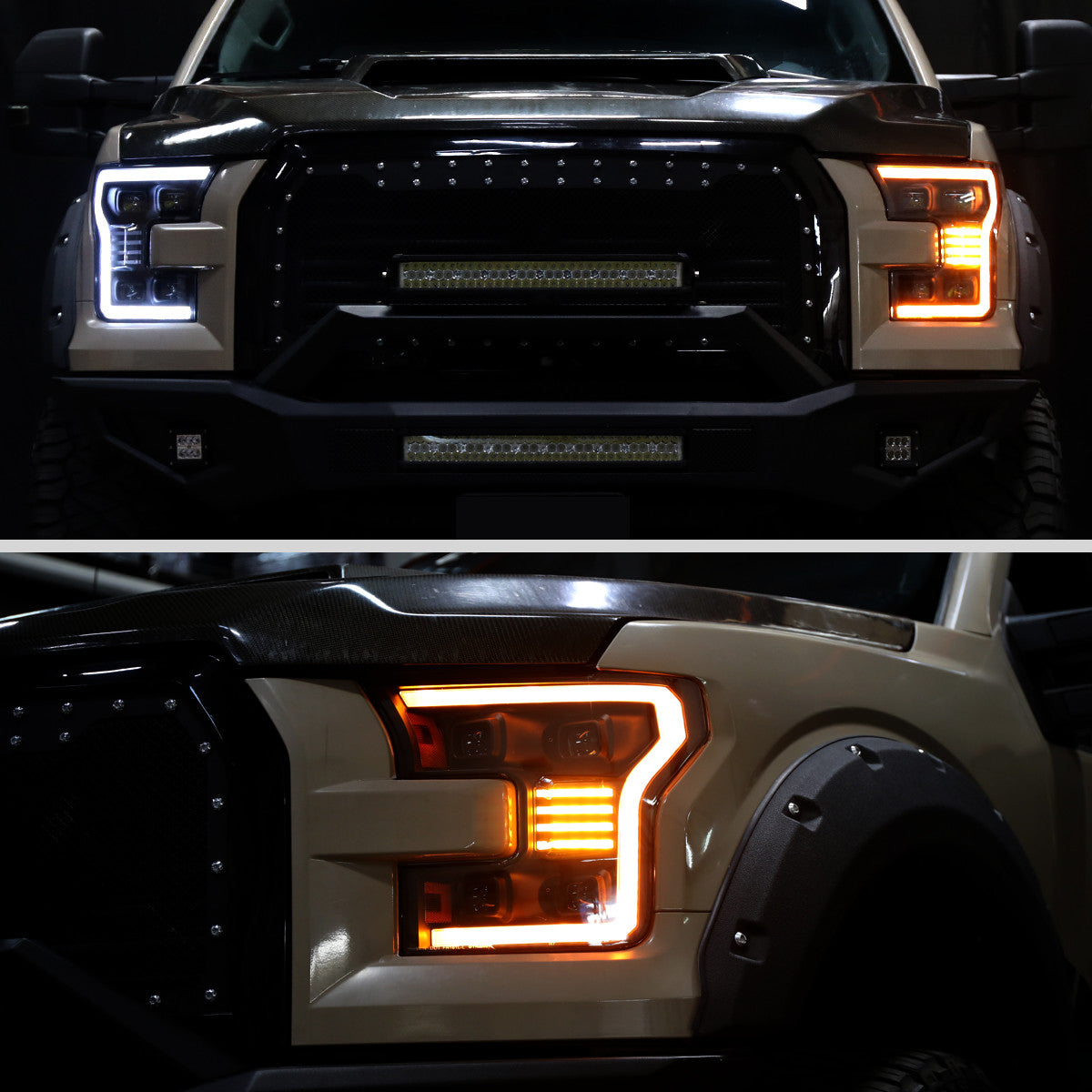 Spec-D 15-17 Ford F-150 Led Projector HID Headlight Black/Smoked Lens