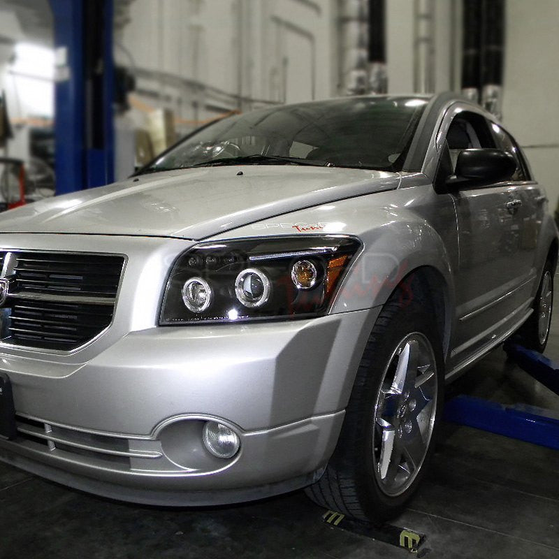 Spec-D 07-12 Dodge Caliber Halo Projector Headlights Black