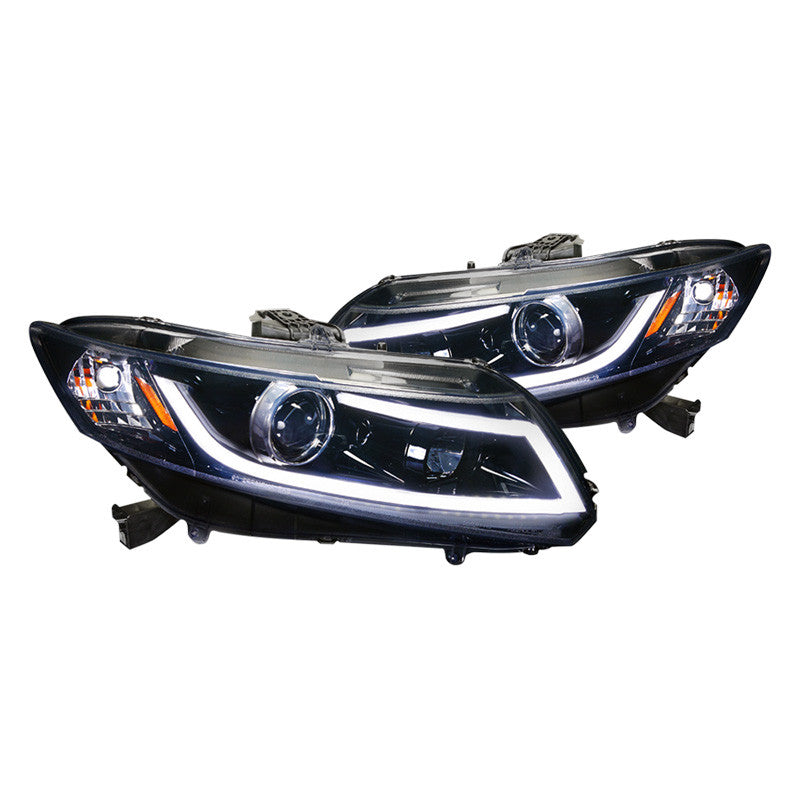 Spec-D 12-15 Honda Civic Headlights LED Bar Projector Black/Smoked