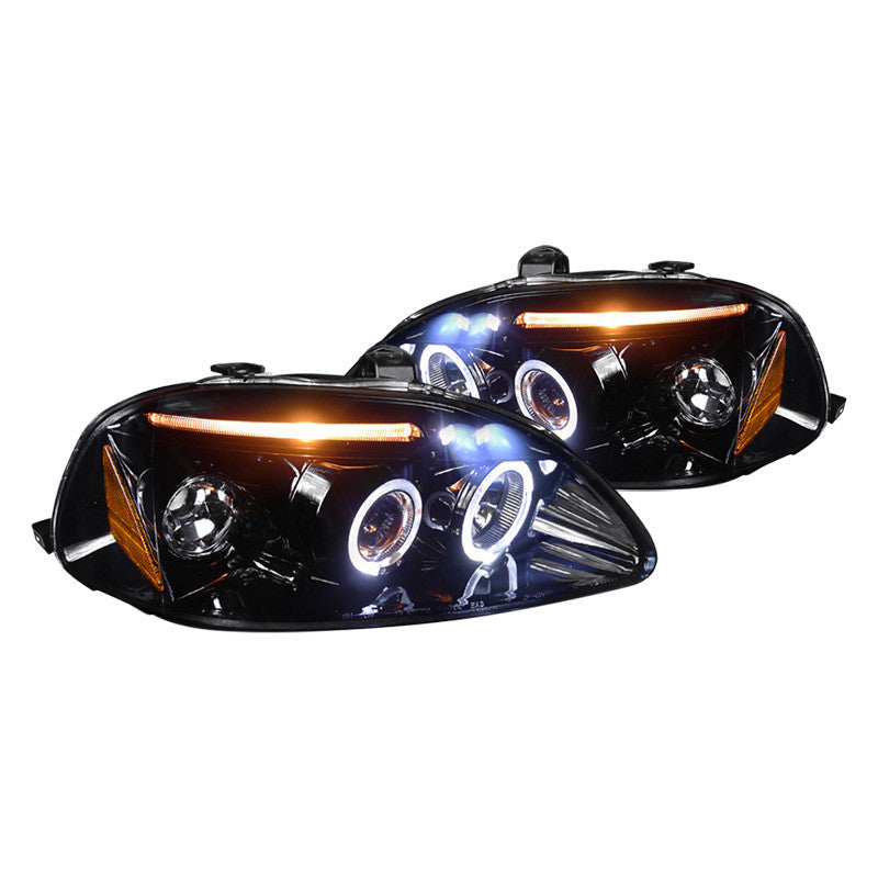 Spec-D 96-98 Civic LED Projector Headlights Black/Smoked Lens