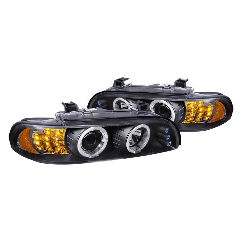 Spec-D 01-03 BMW E39 525i 530i 540i Halo Projector Headlights Black