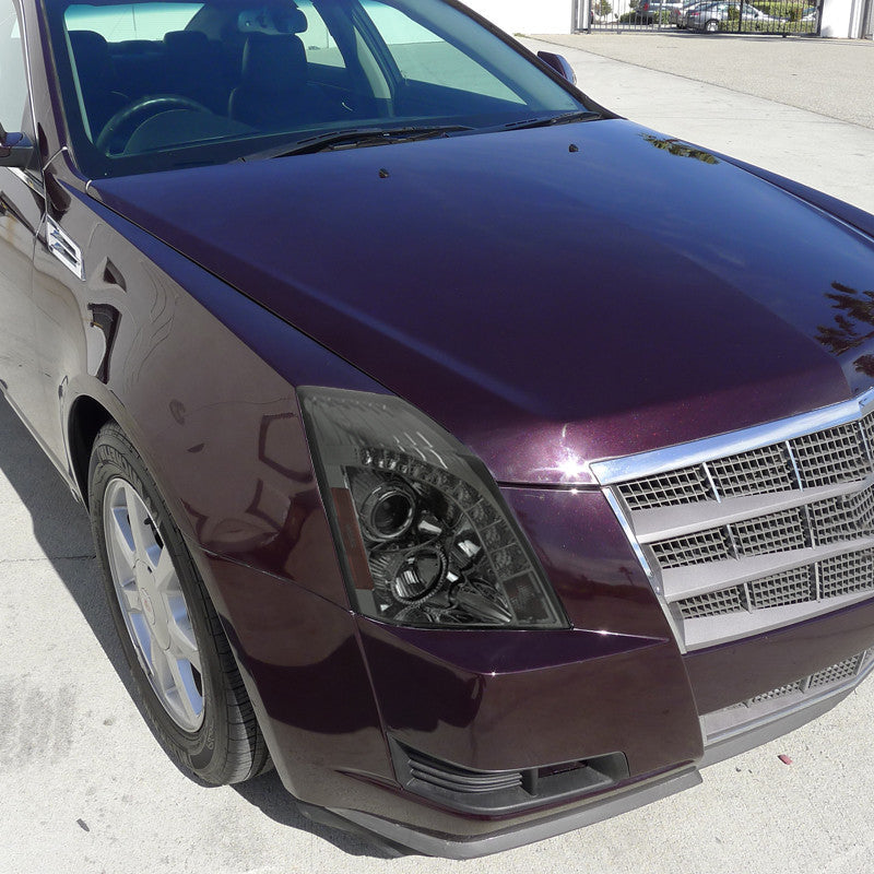 Spec-D 08-14 Cadillac CTS Projector Headlights Chrome Smoked