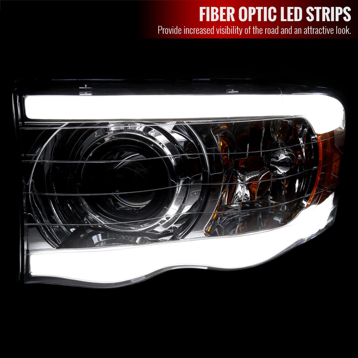 Spec-D 02-05 Dodge Ram 1500 2500 3500 Projector Headlights Chrome