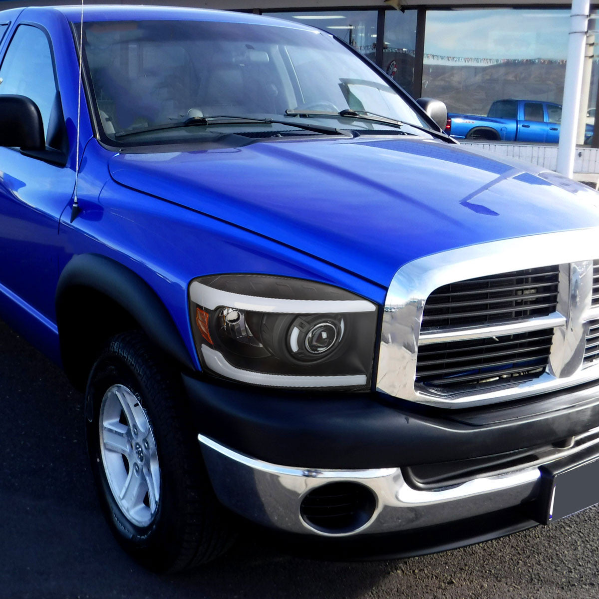 Spec-D 06-08 Dodge Ram LED Bar Projector Headlights Black