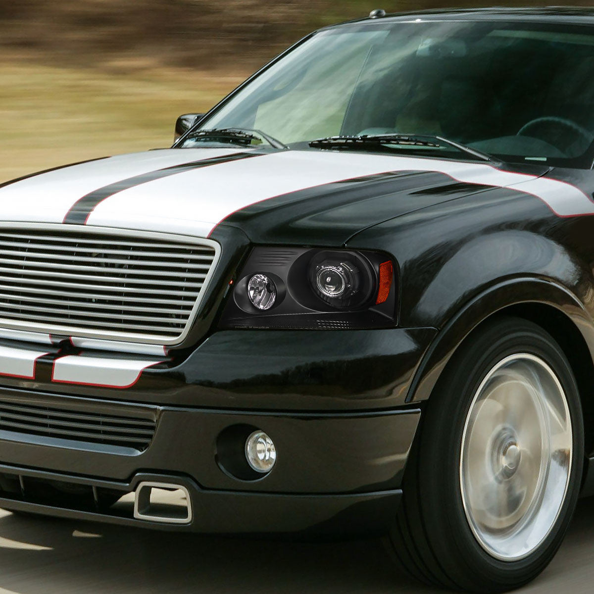 Spec-D 04-08 Ford F150 Retro Fit Projector Headlights Black