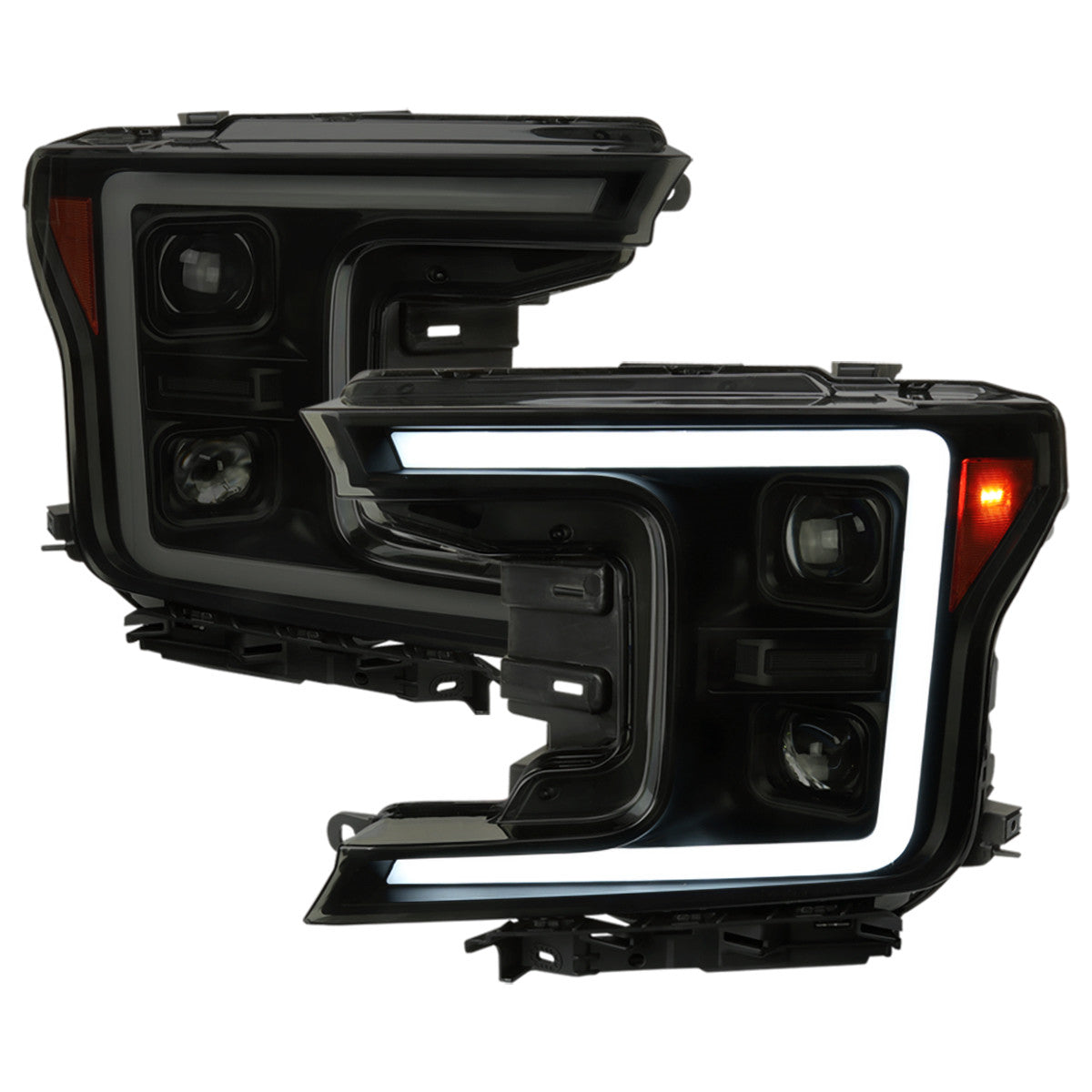 Spec-D 18-20 Ford F150 Projector Headlights SEQ Black Smoked