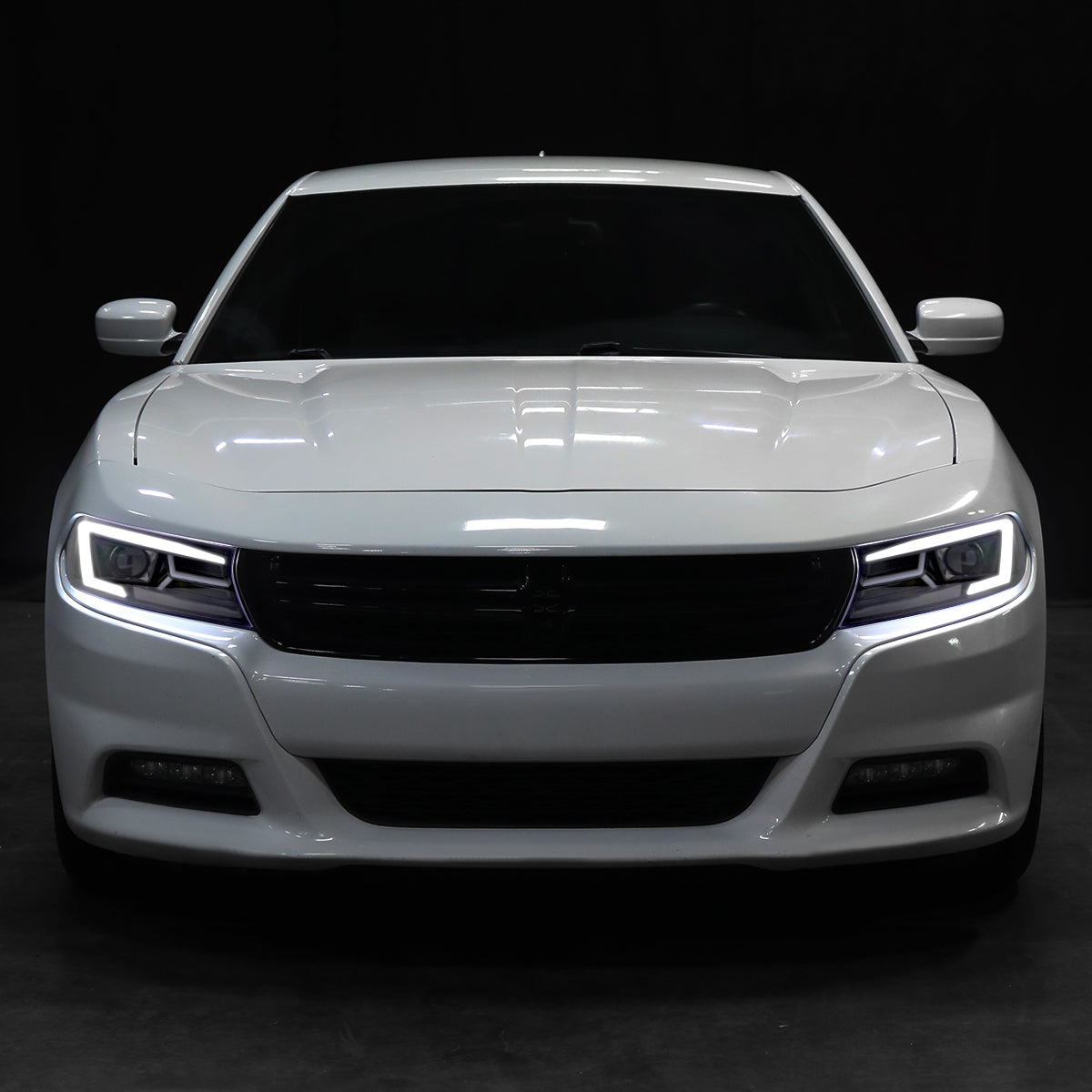 Spec-D 15-23 Dodge Charger Strip Projector Headlights SEQ Black