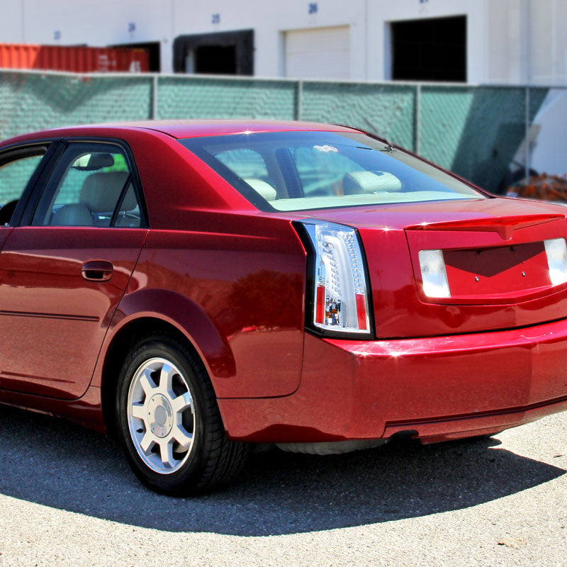 Spec-D 03-07 Cadillac CTS Tail Lights LED Chrome/Clear