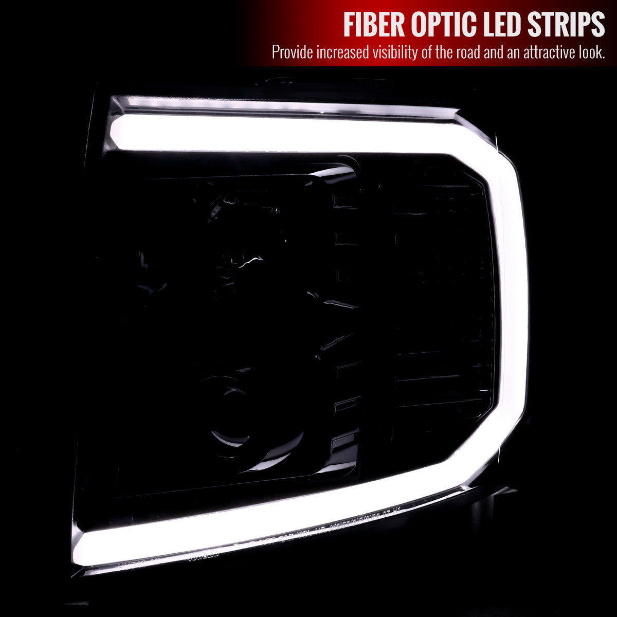 Spec-D 07-13 Silverado 2500HD/3500HD C-Bar Headlights Jet Black/Clear