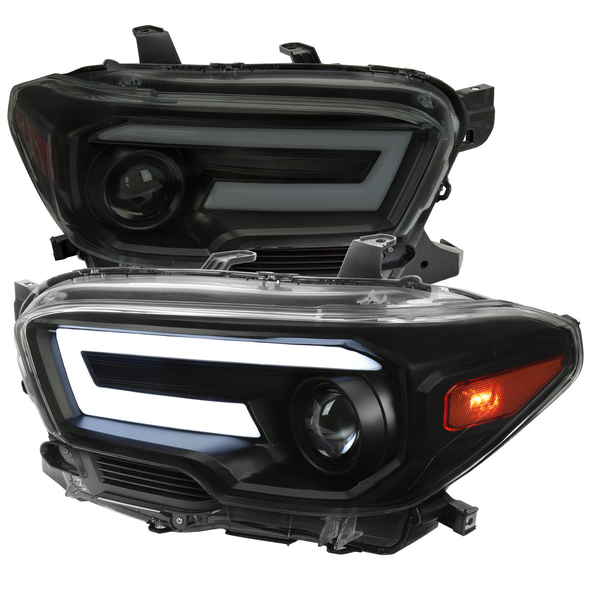 Spec-D 16-21 Tacoma Pro Headlights SEQ LED Black Smoked