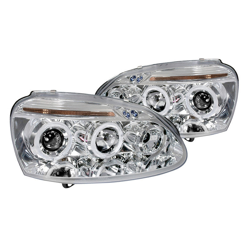 Spec-D 06-10 VW Jetta Rabbit Halo Projector Headlights Chrome