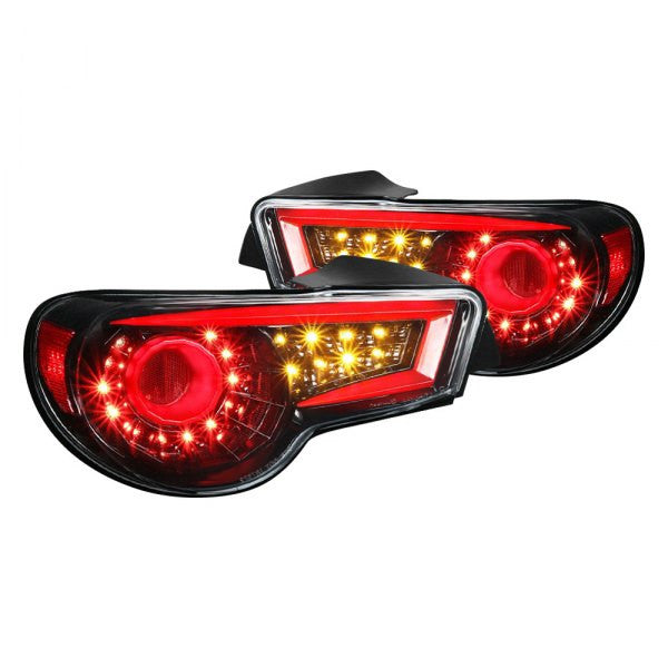 Spec-D 12-16 Scion FR-S Subaru BRZ Tail Lights LED Jet Black/Clear