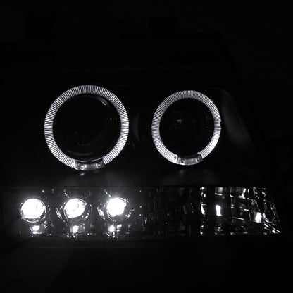Spec-D 05-15 Nissan Xterra Halo Projector Headlights Black