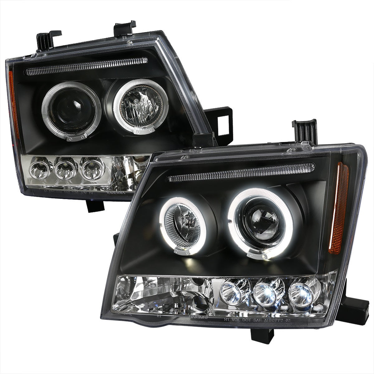 Spec-D 05-15 Nissan Xterra Halo Projector Headlights Black