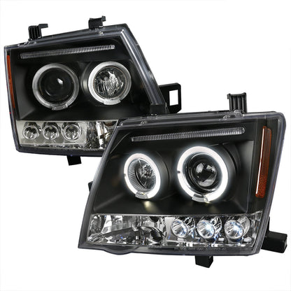 Spec-D 05-15 Nissan Xterra Halo Projector Headlights Black