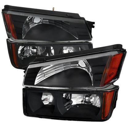 Spec-D 02-06 Avalanche 1500 2500 Headlights Bumper Lights Black