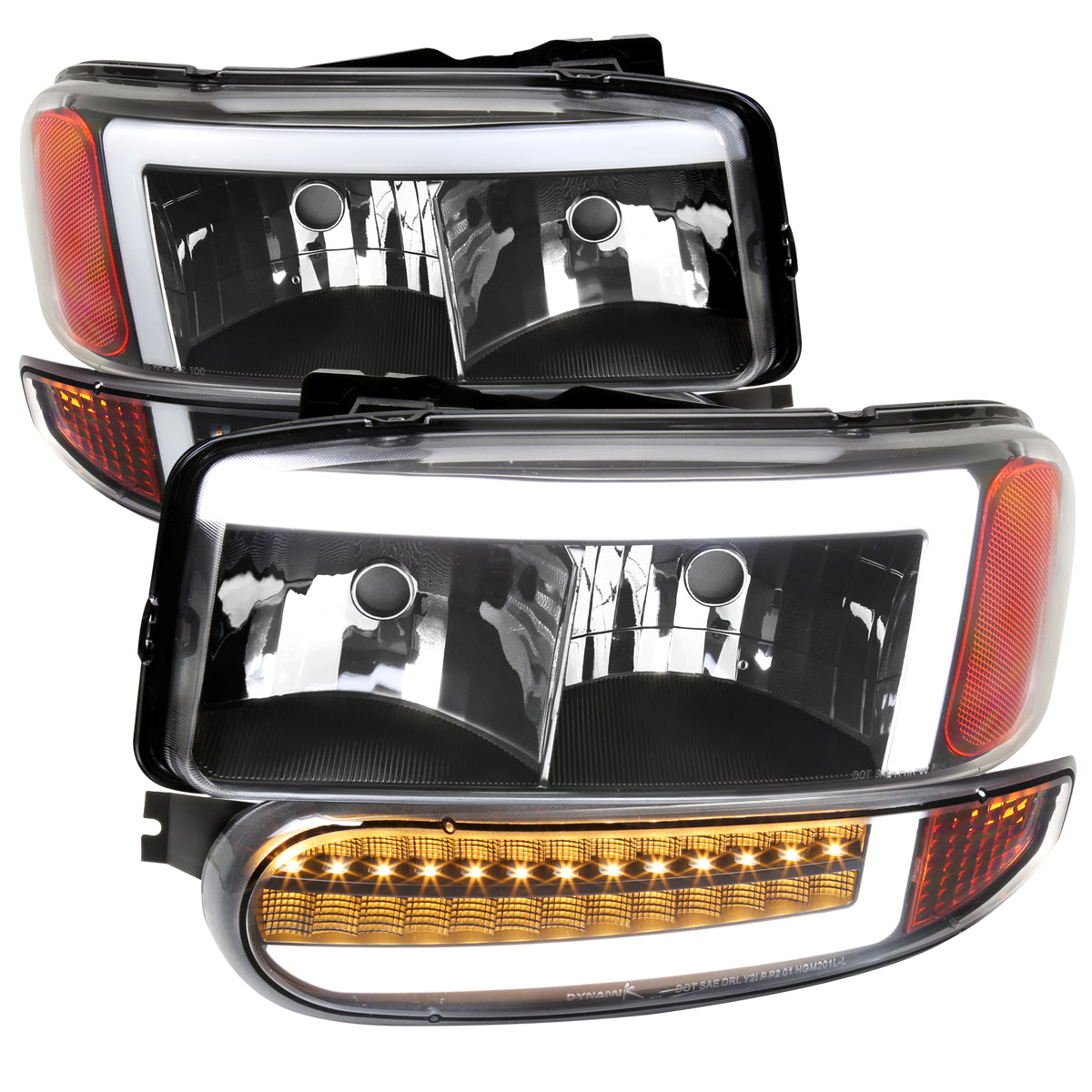 Spec-D 99-06 GMC Sierra Denali /00-06 Yukon OEM Bumper Lights Black