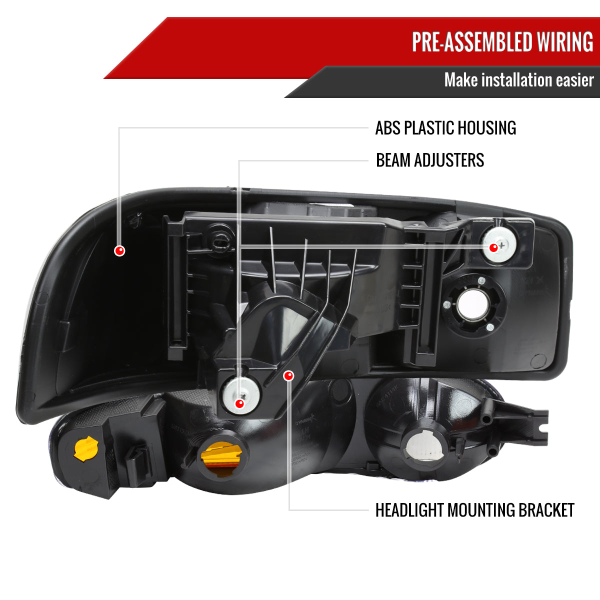 Spec-D 99-06 GMC Sierra/00-06 Yukon XL Denali OEM Bumper Lights Black