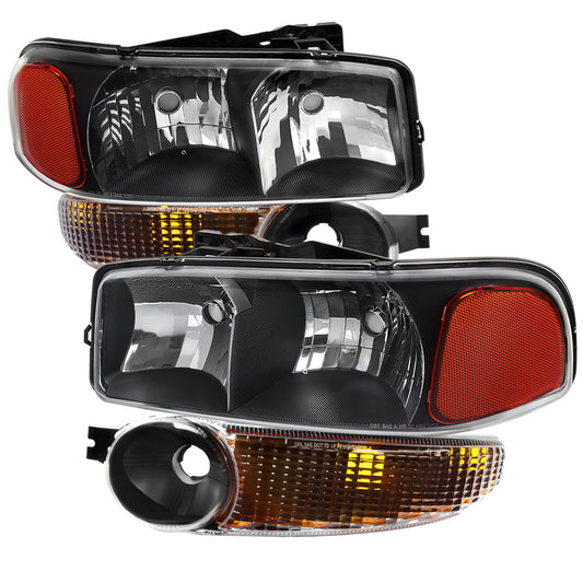 Spec-D 99-06 GMC Sierra/00-06 Yukon XL Denali OEM Bumper Lights Black