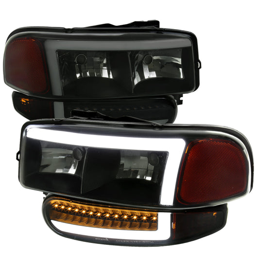 Spec-D 99-06 GMC Sierra Denali Yukon/XL SEQ Bumper Lights Black/Smoked
