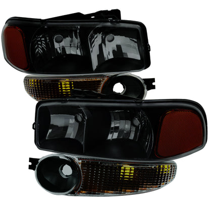 Spec-D 99-06 GMC Sierra/ 00-06 Yukon Denali Bumper Headlights Black