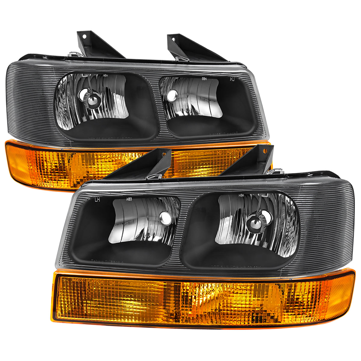 Spec-D 03-23 Express Savana Headlights OEM Style Amber Bumper