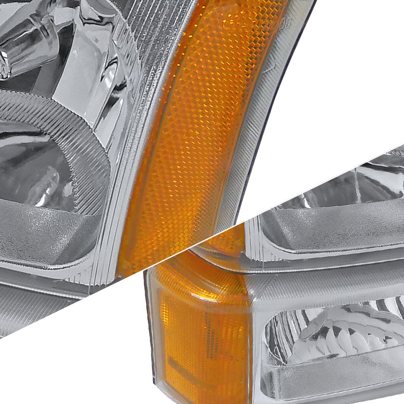 Spec-D 02-06 Silverado/Avalanche Headlights w/ Bumper Lights Chrome.