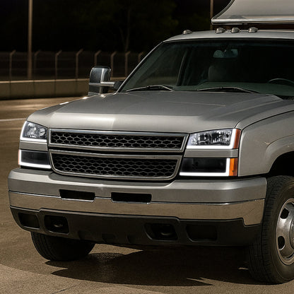 Spec-D 03-07 Silverado 02-06 Avalanche Headlights OEM Style LED Bar