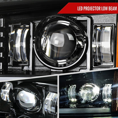 Spec-D 03-06 Chevy Silverado GMC Sierra Headlights Halo Black/Smoked