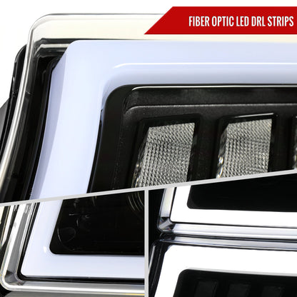 Spec-D 03-06 Chevy Silverado GMC Sierra Headlights Halo Black/Smoked