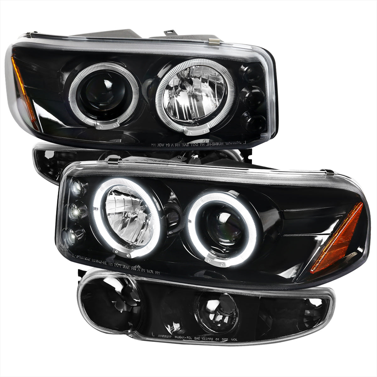 Spec-D 01-06 GMC Yukon/XL Denali/02-06 GMC Sierra Bumper Lights Black