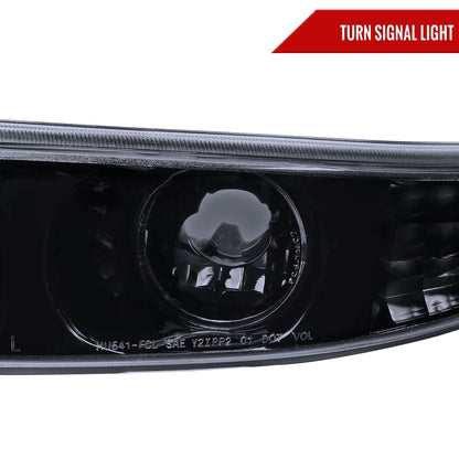 Spec-D 01-06 GMC Yukon Denali 02-06 Sierra Halo Bumper Lights Black