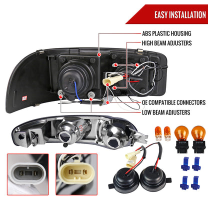 Spec-D 01-06 GMC Yukon Denali 02-06 Sierra Halo Bumper Lights Black