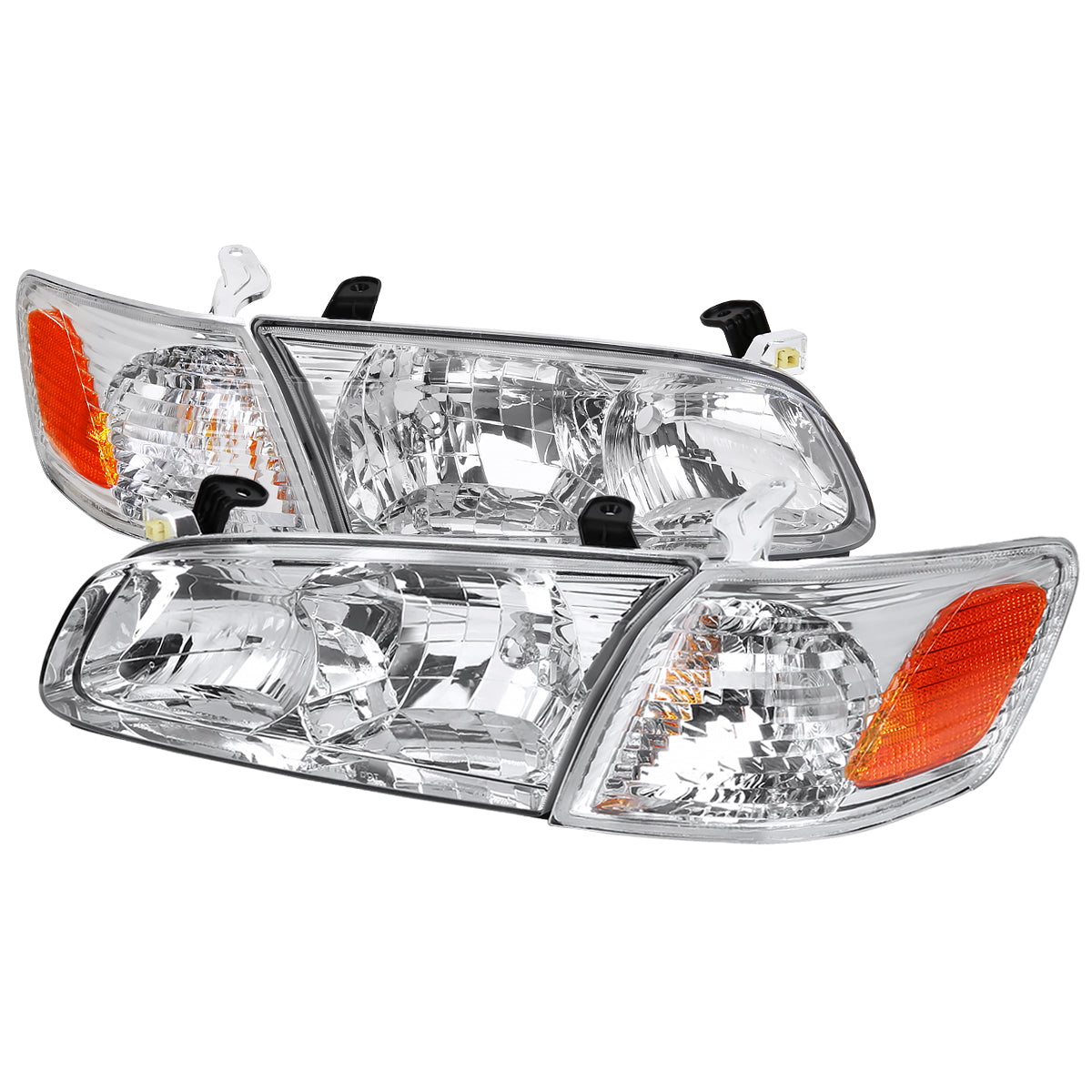 Spec-D 00-01 Camry Headlights OEM Style Amber Reflectors Chrome