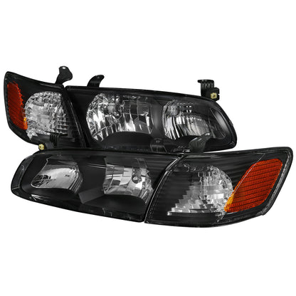 Spec-D 00-01 Camry Headlights OEM Style with Amber Reflectors Black
