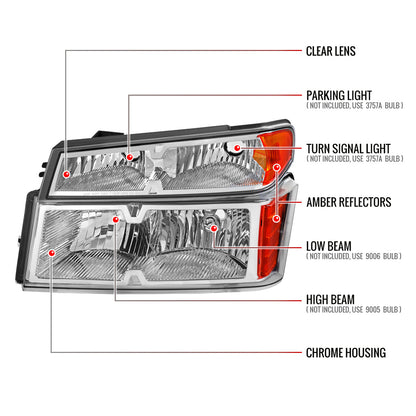 Spec-D 04-12 Chevy Colorado GMC Canyon Tail Lights Chrome/Red