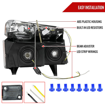 Spec-D 04-12 Colorado GMC Canyon Headlights Black/Amber Corner