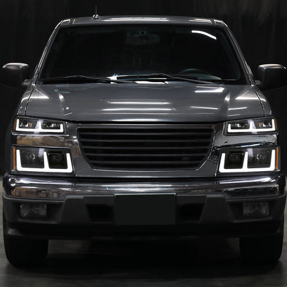 Spec-D 04-12 Colorado GMC Canyon Headlights Black/Amber Corner