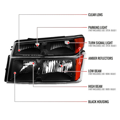 Spec-D 04-12 Colorado/GMC Canyon Headlights OEM Style Black