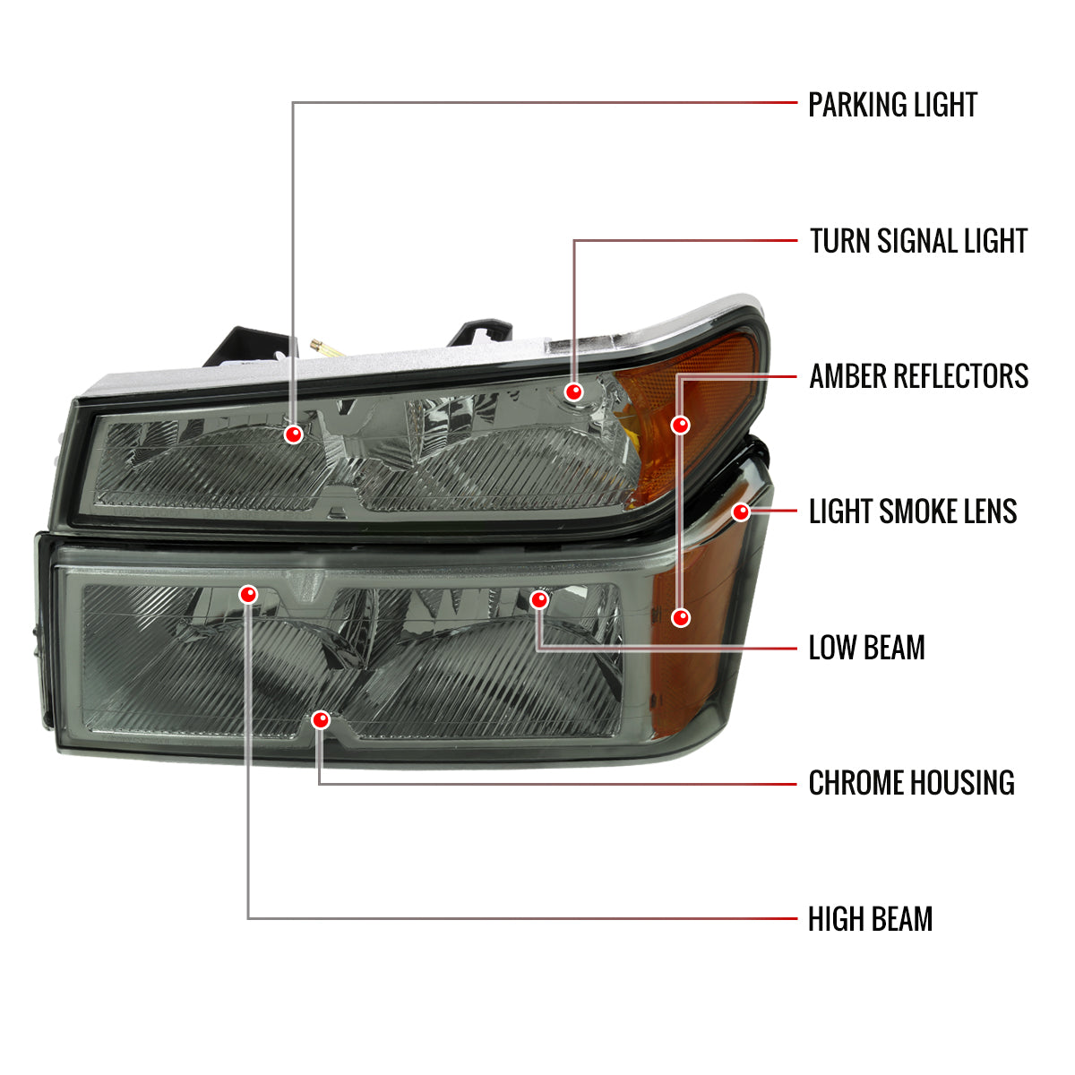 Spec-D 04-12 Chevy Colorado GMC Canyon Tail Lights LED Red/Clear