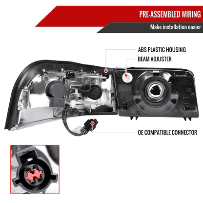 Spec-D 06-11 Mercury Grand Marquis Headlights OEM Style Black/Clear