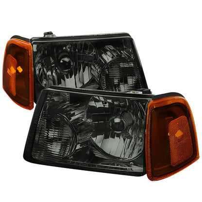 Spec-D 01-11 Ranger Headlights OEM Style Amber Corner Lights /Smoked