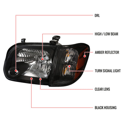 Spec-D 05-06 Tundra/05-07 SR5 Ltd Sequoia OE Style Corner Lights Black