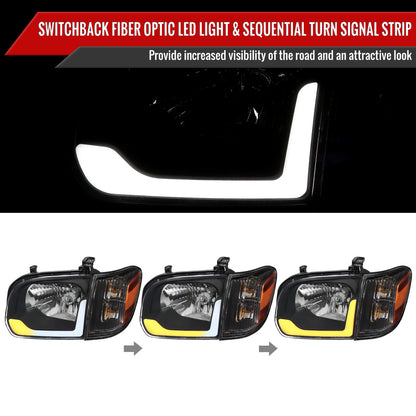 Spec-D 05-06 Tundra/05-07 Sequoia Headlights OEM Style SEQ Black