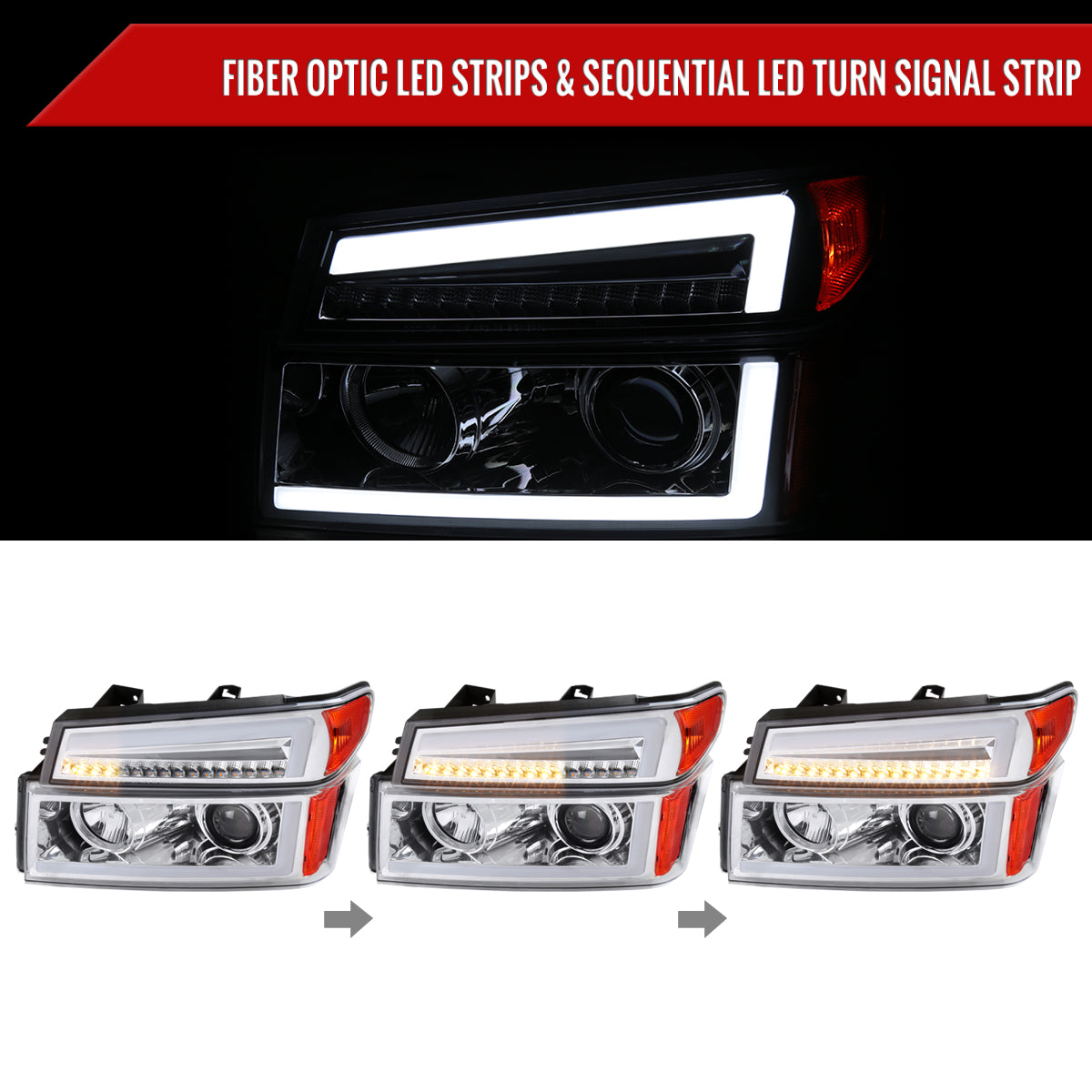 Spec-D 04-12 Colorado/GMC Canyon SEQ Pro Headlights Assembly Chrome