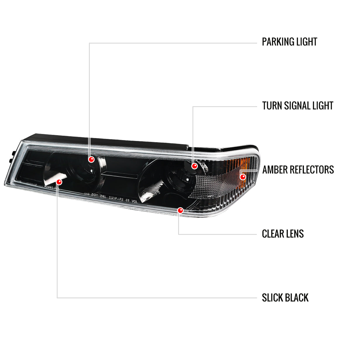 Spec-D 04-12 Colorado GMC Canyon Halo Headlights/Corner Lights Black